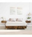 vidaXL Bed Frame No Mattress Smoked Oak 150x200 cm Engineered Wood
