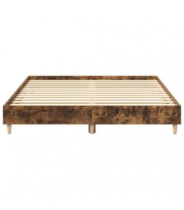 vidaXL Bed Frame No Mattress Smoked Oak 150x200 cm Engineered Wood