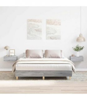 vidaXL Bed Frame No Mattress Grey Sonoma 150x200 cm Engineered Wood