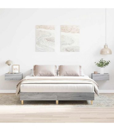 vidaXL Bed Frame No Mattress Grey Sonoma 150x200 cm Engineered Wood