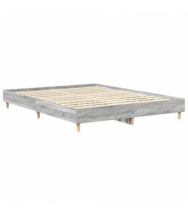 vidaXL Bed Frame No Mattress Grey Sonoma 150x200 cm Engineered Wood