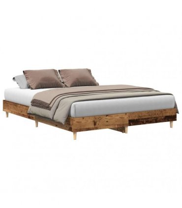 vidaXL Bed Frame No Mattress Old Wood 150x200 cm Engineered Wood