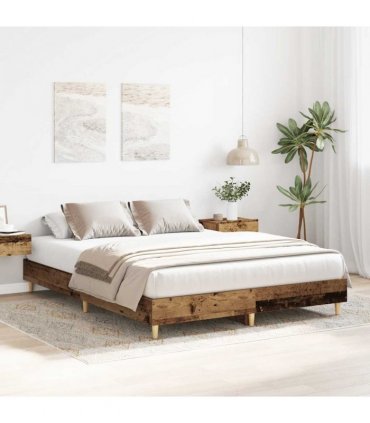 vidaXL Bed Frame No Mattress Old Wood 150x200 cm Engineered Wood