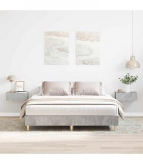 vidaXL Bed Frame No Mattress Concrete Grey 140x200 cm Engineered Wood