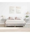 vidaXL Bed Frame No Mattress Concrete Grey 140x200 cm Engineered Wood