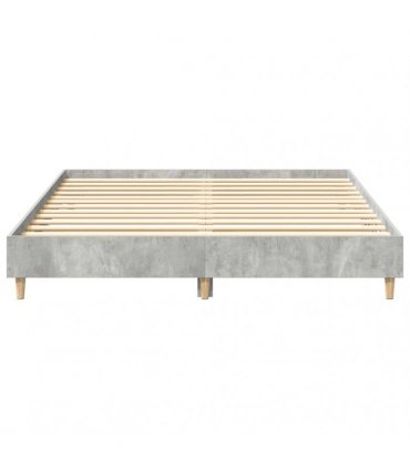 vidaXL Bed Frame No Mattress Concrete Grey 140x200 cm Engineered Wood