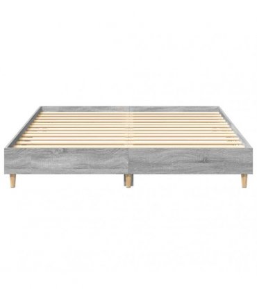 vidaXL Bed Frame No Mattress Grey Sonoma 140x200 cm Engineered Wood