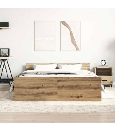 vidaXL Bed Frame without Mattress Artisan Oak 140x200 cm