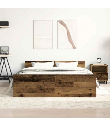 vidaXL Bed Frame without Mattress Old Wood 150x200cm Engineered Wood