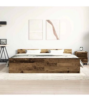 vidaXL Bed Frame without Mattress Old Wood 160x200cm Engineered Wood