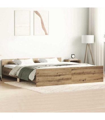 vidaXL Bed Frame without Mattress Artisan Oak 160x200 cm