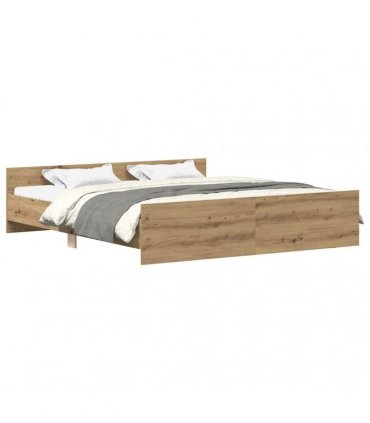 vidaXL Bed Frame without Mattress Artisan Oak 160x200 cm