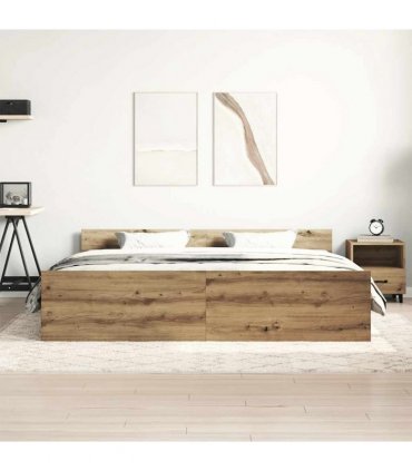 vidaXL Bed Frame without Mattress Artisan Oak 160x200 cm