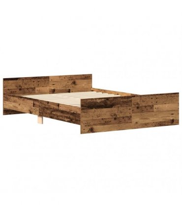 vidaXL Bed Frame without Mattress Old Wood 135x190cm Engineered Wood