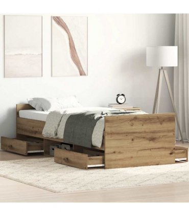 vidaXL Bed Frame without Mattress Artisan Oak 90x200cm Engineered Wood
