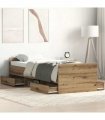 vidaXL Bed Frame without Mattress Artisan Oak 90x200cm Engineered Wood