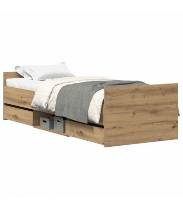 vidaXL Bed Frame without Mattress Artisan Oak 90x200cm Engineered Wood
