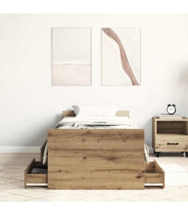 vidaXL Bed Frame without Mattress Artisan Oak 90x200cm Engineered Wood