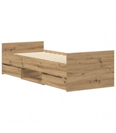 vidaXL Bed Frame without Mattress Artisan Oak 90x200cm Engineered Wood