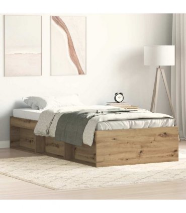 vidaXL Bed Frame without Mattress Artisan Oak 90x190cm Engineered Wood