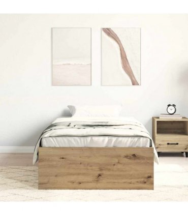 vidaXL Bed Frame without Mattress Artisan Oak 90x190cm Engineered Wood