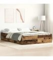 vidaXL Bed Frame without Mattress Old Wood 120x200cm Engineered Wood