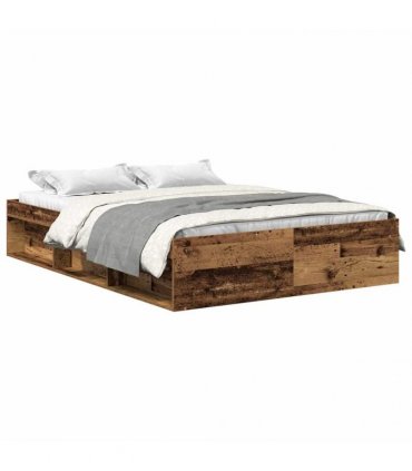 vidaXL Bed Frame without Mattress Old Wood 120x200cm Engineered Wood