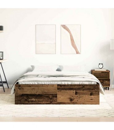 vidaXL Bed Frame without Mattress Old Wood 120x200cm Engineered Wood