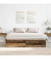 vidaXL Bed Frame without Mattress Old Wood 200x200cm Engineered Wood