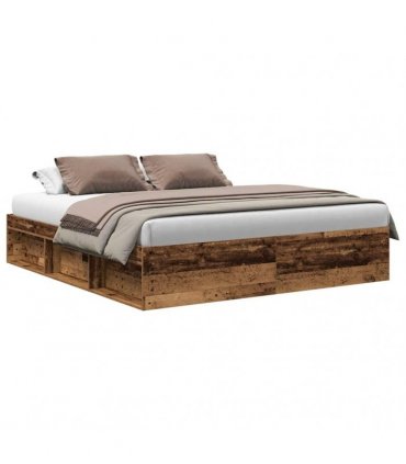 vidaXL Bed Frame without Mattress Old Wood 200x200cm Engineered Wood