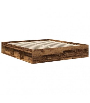 vidaXL Bed Frame without Mattress Old Wood 200x200cm Engineered Wood