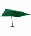 Cantilever Umbrella with Wooden Pole 400x300 cm Green