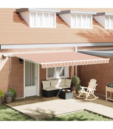 vidaXL Manual Awning with Solar LED 4.5 x 3.5 m