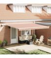 vidaXL Manual Awning with Solar LED 4.5 x 3.5 m