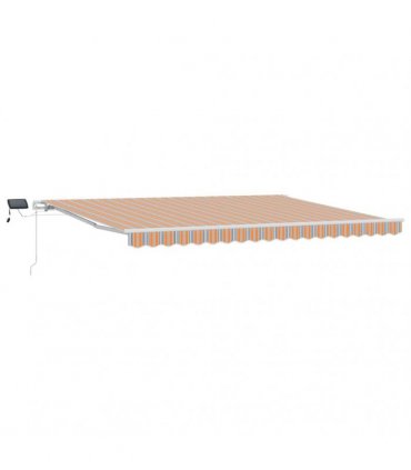 vidaXL Manual Awning with Solar LED 4.5 x 3.5 m