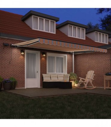 vidaXL Manual Awning with Solar LED 4.5 x 3.5 m