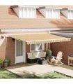 vidaXL Manual Awning with Solar LED 4.5 x 3.5 m