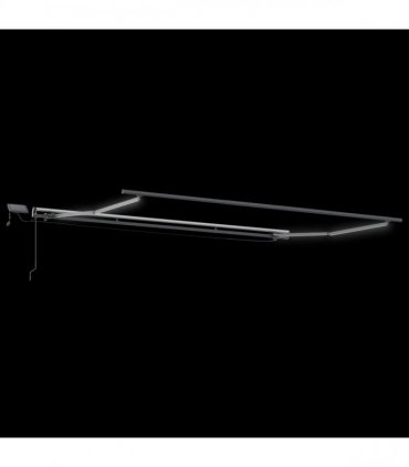 vidaXL Manual Awning with Solar LED 4.5 x 3.5 m Green and White Stripe