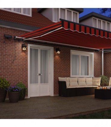 vidaXL Manual Awning with Solar LED 5 x 3 m
