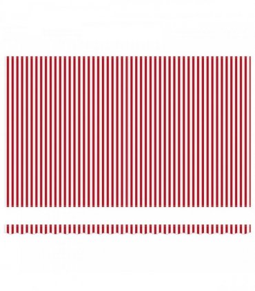 vidaXL Manual Awning 5 x 3 m Red and White Stripe 100% Polyester