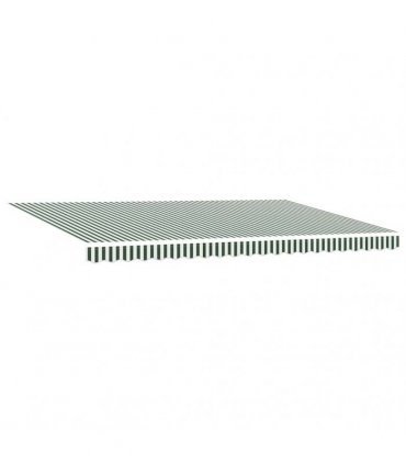 vidaXL Manual Awning with Solar LED 5 x 3 m Green and White Stripe