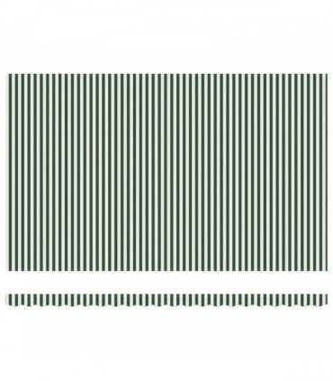 vidaXL Manual Awning 5 x 3 m Green and White Stripe 100% Polyester