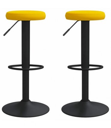 vidaXL Bar Stools 2 pcs Mustard Yellow Velvet