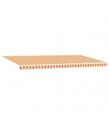 vidaXL Manual Awning with Solar LED 6 x 3 m Yellow and Orange Stripe