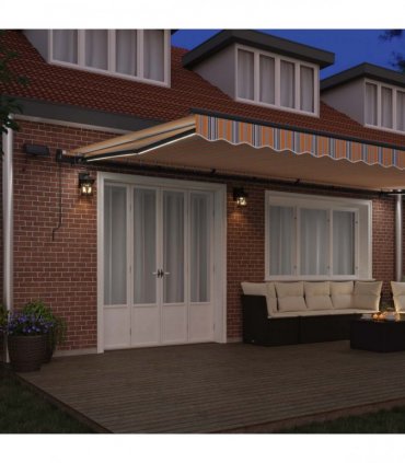 vidaXL Manual Awning with Solar LED 6 x 3 m