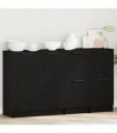 vidaXL Sideboard 3 pcs Black Oak 120 x 30 x 70 cm Engineered Wood