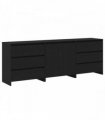 vidaXL Sideboard 3 pcs Black 70 x 41 x 75 cm Engineered Wood