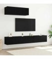 vidaXL TV Cabinet Set 3 pcs Black Oak Engineered Wood