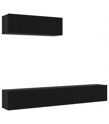 vidaXL TV Cabinet Set 3 pcs Black Oak Engineered Wood