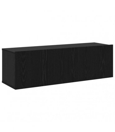 vidaXL TV Cabinet Set 3 pcs Black Oak Engineered Wood